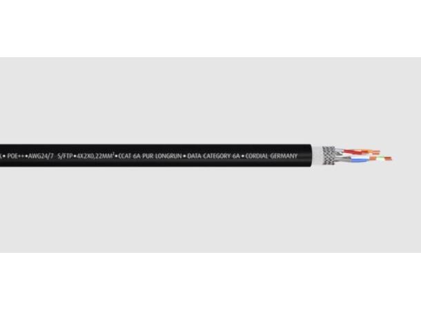 Cordial CSE 100 HH-SD 6A PUR Longrun 100m. CCAT 6 RJ45 på trommel 