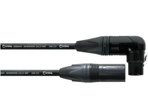 Cordial Select XLR FR-M kabel 20m Med vinklet XLR-hun, NEUTRIK-plugg 