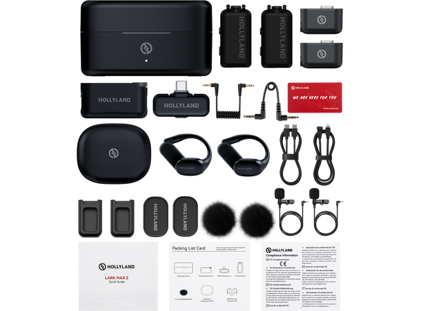 HOLLYLAND LARK MAX 2 Ultimate Combo OWS Monitor Earphone + Camera RX + USB-C 