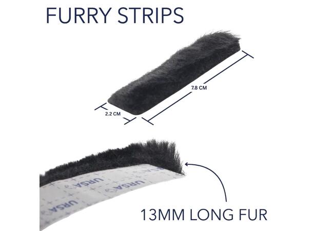 URSA Furry Strips - Black Pack of 9 - Black 