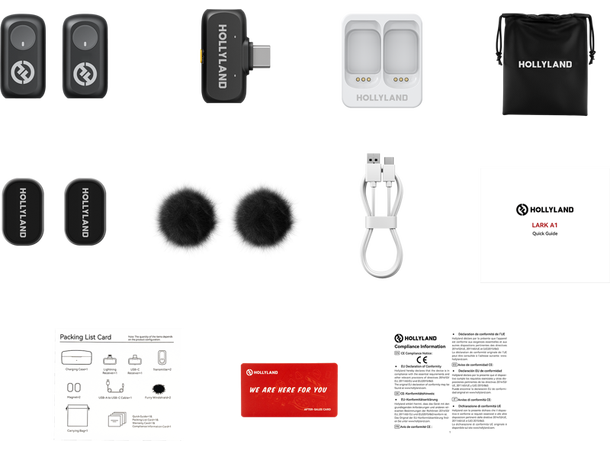 HOLLYLAND LARK A1 Mini Duo with USB-C RX kompakte og ultralette design 