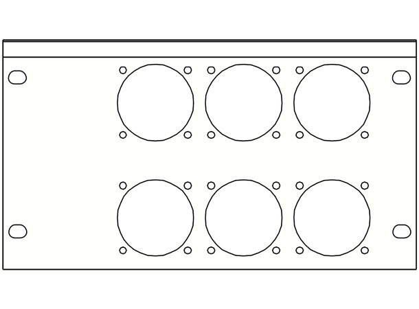 SMRT SP3206M PAN 1/2 19" 3U 6 UJP 230V Schuko panel til SB32 