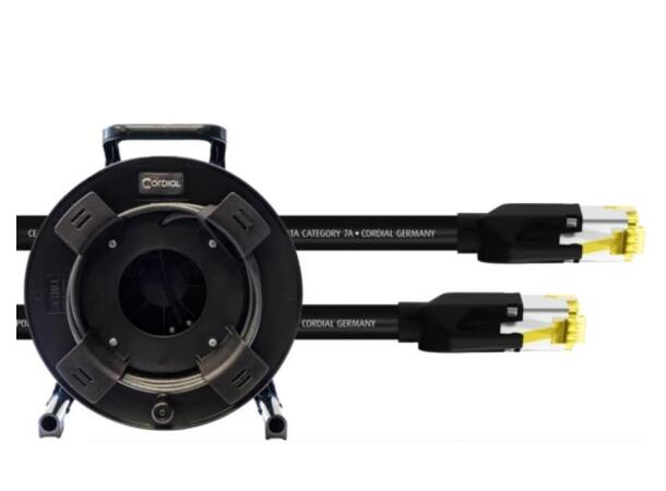 Cordial CCAT 7A PUR RJ45 - 50m trommel Data/Ethernet, fleksibel og robust 