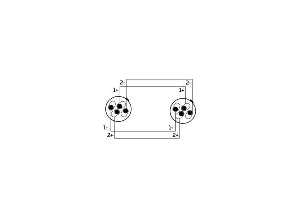 Cordial SPEAKON 4 høyttalerkabel M-M 2,5 SELECT CPL Speakon han-han, 4 pol 4,0mm2 