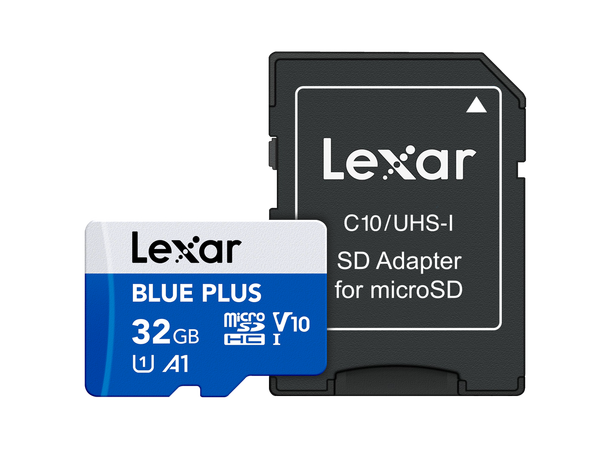 LEXAR 32GB microSDHC Blue Plus with SD adapter 