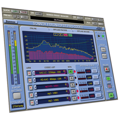 Sonnox Fraunhofer Pro-Codec Native MP3 og AAC live streaming og lytting