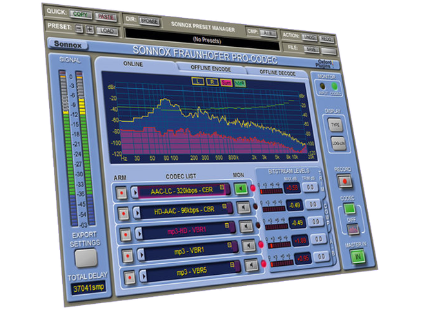 Sonnox Fraunhofer Pro-Codec Native MP3 og AAC live streaming og lytting