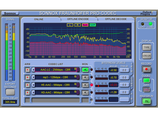 Sonnox Fraunhofer Pro-Codec Native MP3 og AAC live streaming og lytting