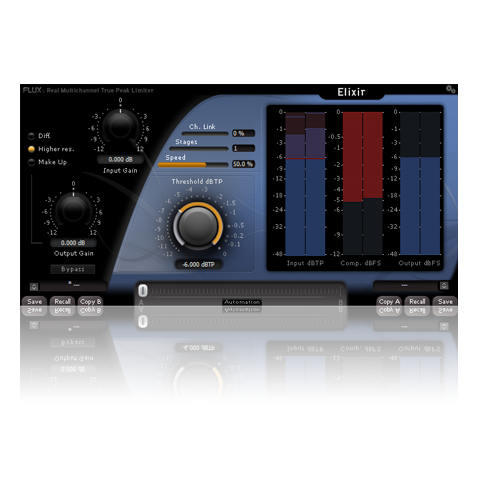 Flux ElixirV3 EBU R128 Compliant limiter Real True Peak Multichannel Limiter
