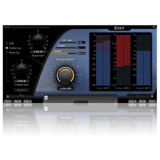 Flux ElixirV3 EBU R128 Compliant limiter Real True Peak Multichannel Limiter