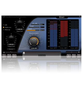 Flux ElixirV3 EBU R128 Compliant limiter Real True Peak Multichannel Limiter