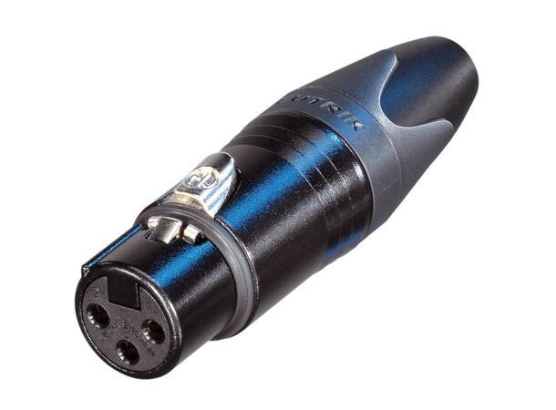 Neutrik plugg XLR 3P hun sort 3-Polet XLR hun plugg, Sort 