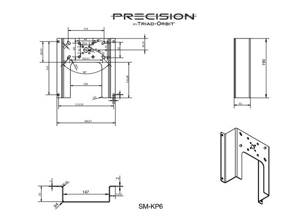 Triad-Orbit SM-KP6 for Kali LP-6 V2 Adapter Plate for Kali Audio LP-6 V2 