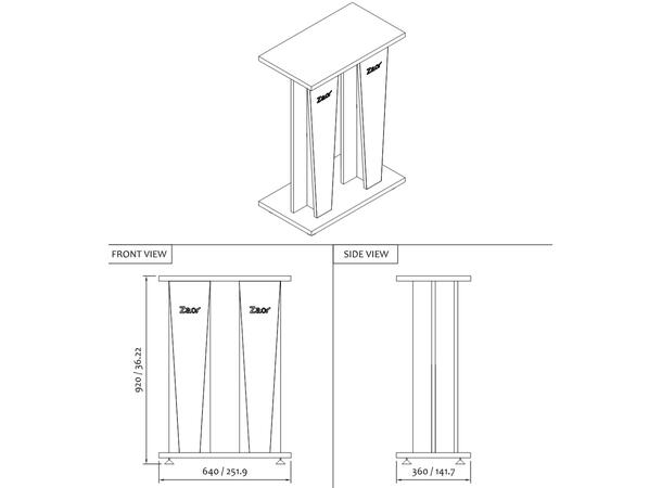 Zaor Croce 36Stand Croce 36 (Pair) Black Kraftig høyttalerstativ 920mm, maks 60kg 
