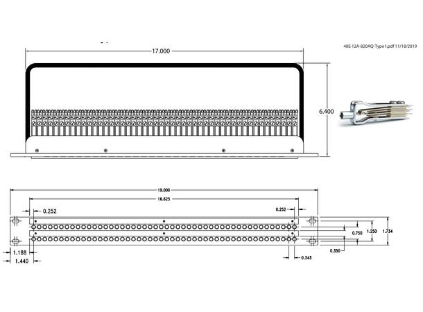 A.A 2x48x1RU (48P-12A/TYPE 1) FN 2x48 bantam pathbay, rear solder type 