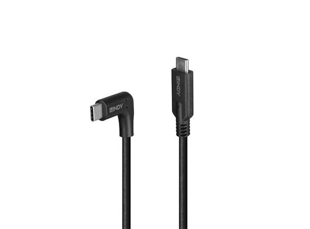 Lindy USB-C kabel 3.2 1,5 m Vinklet USB-C 10Gbps 