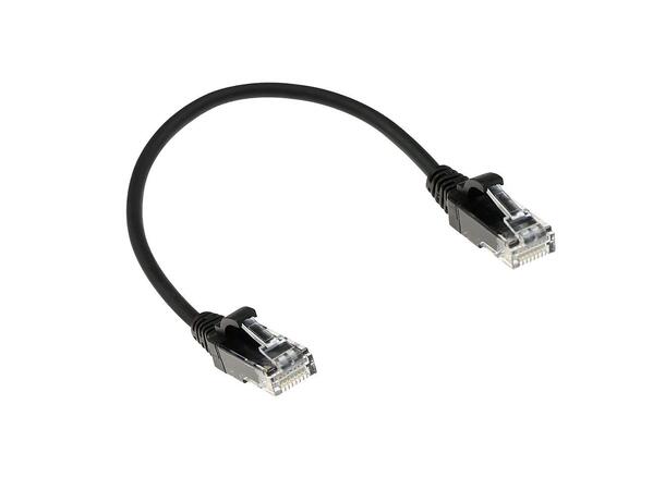 UTP Patch Cat.6 - 3,0 m sort LSZH Slim 250MHz 28AWG Halogenfri Snagless 