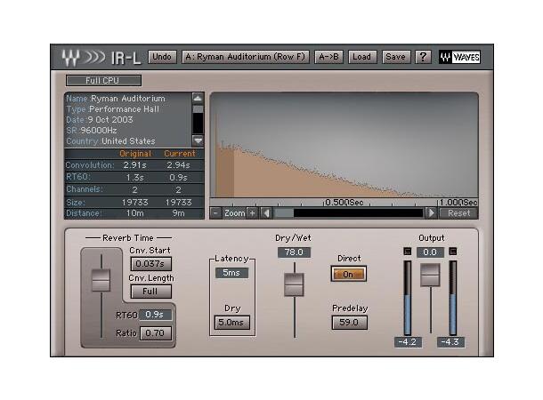 Waves IR-L Convolution Reverb Native IR-L 