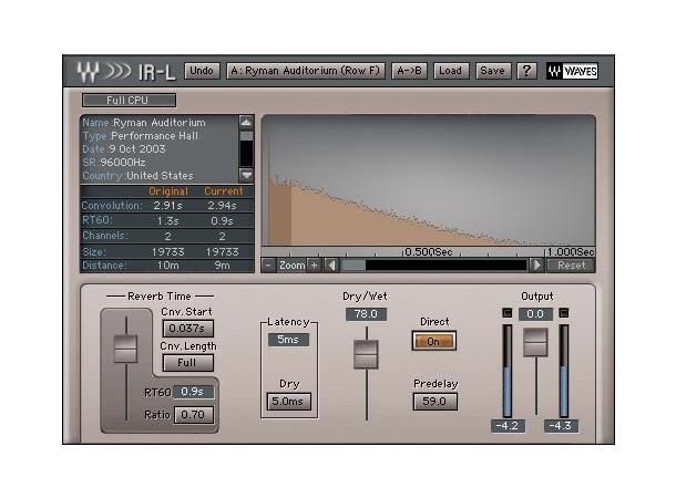 Waves IR-L Convolution Reverb Native IR-L