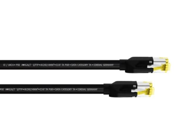 Cordial CCAT 7A PUR kabel RJ45 Data/Ethernet, fleksibel og robust 