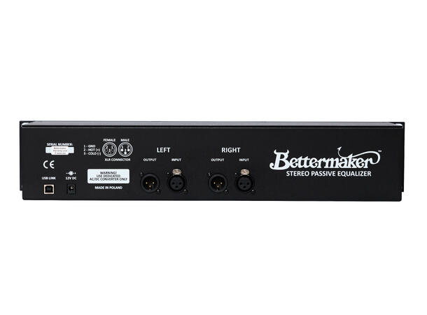 Bettermaker VACUM STEREO PASSIVE EQ Stereo/Dual Mono Passive Tube Equalizer 