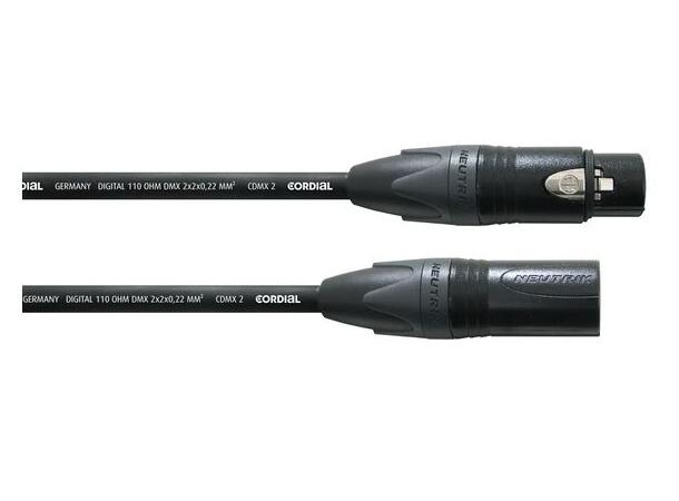 Cordial XLR 5 pins M-F 10,0 m CDMX 2 5-pole black / XLR male 5-pole black 