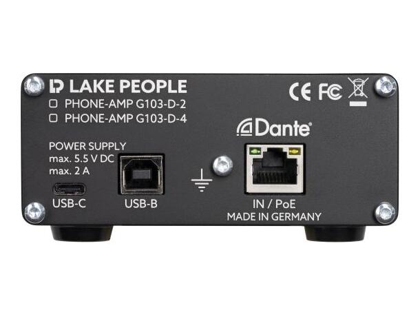 Lake People G103-D4 Dante HodetelefonAmp Dante/AES67 hodetelefonforsterker 
