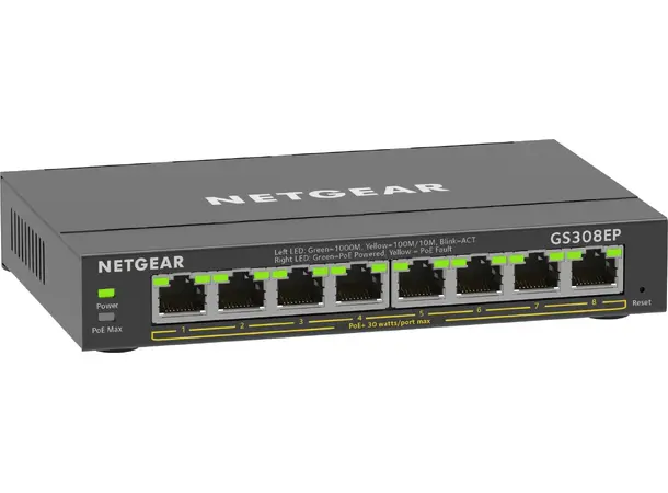NETGEAR Plus GS308EP 8 x 10/100/1000 (PoE+) 62W 