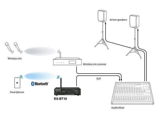 Tascam RX-BT10 Professional Bluetooth Audio Receiver 