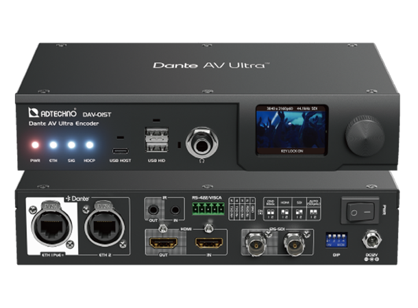 ADTECHNO DAV-01ST Dante AV Ultra Encoder 12G-SDI/HDMI til Dante AV Ultra Colibri 