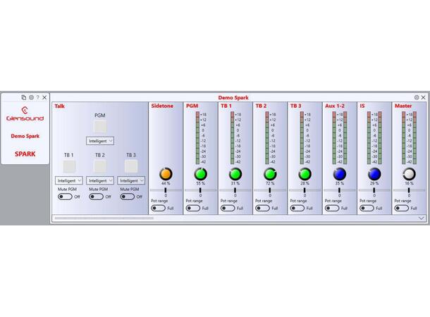 Glensound SPARK 3 Dante kommentator boks commentary 3x talkback in/ut 1 user 