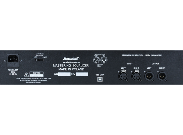 Bettermaker MASTERING COMPRESSOR Computer controlled analog compressor 