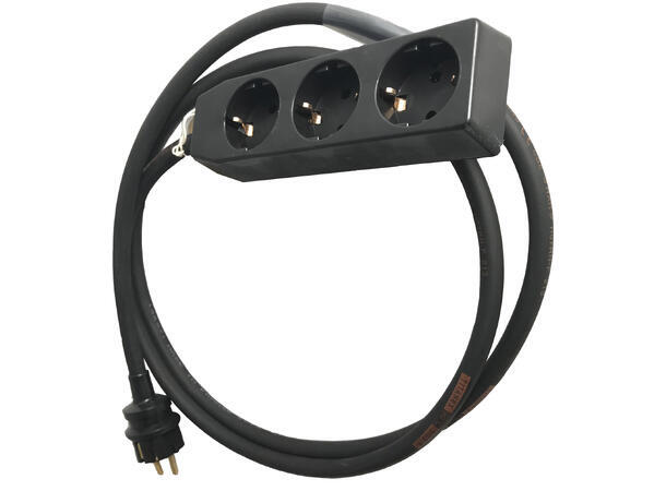 KAGU KAGU Nettkabel med 3x Schukouttak 2,5mm2 HO7RN-F kabel. 10 meter 