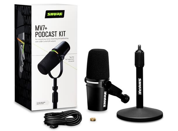 Shure MV7+ Podcast kit PODCAST KIT BLACK +STAND 