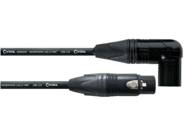 Cordial Select XLR F-MR kabel Med vinklet XLR-han, NEUTRIK-plugg 