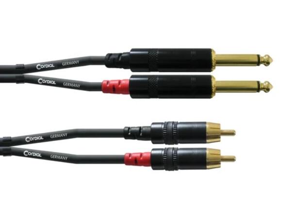 Cordial jack-RCA dual M-M 1,5m 1,5m REAN plug 6,3 mm mono / cinch/RCA 