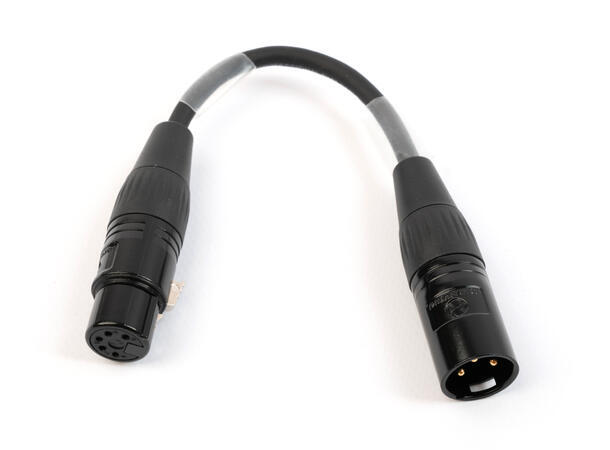 KAGU DMX-overgang 3pin han/5pin hun. 20cm. Krymp for merki 