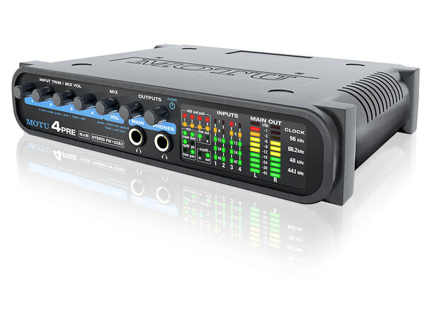 MOTU 4PRE Hybrid Audio Interface USB2/FW 4 mikrofon/instrument/linje inn, 8 utg.