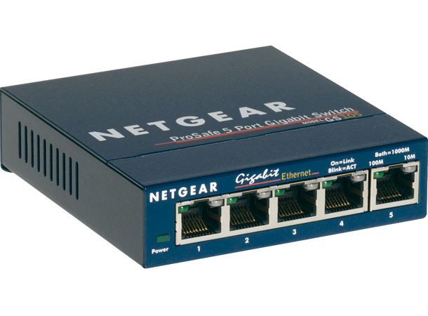 Netgear 5x Gigabit Unmanaged Switch 5 x Gb LAN, Fanless, GS105GE