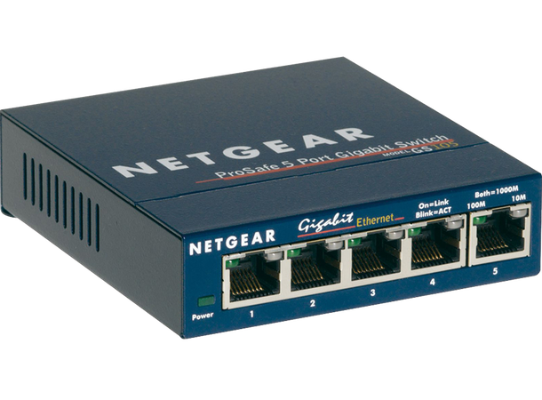 Netgear GS105GE 5x Gigabit Switch 5 x Gb LAN, Fanless, GS105GE 