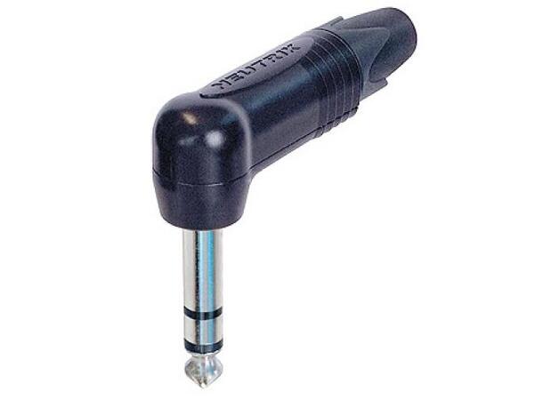 Neutrik kabel jack 3P vinkel sort Balansert vinkeljack, sort 