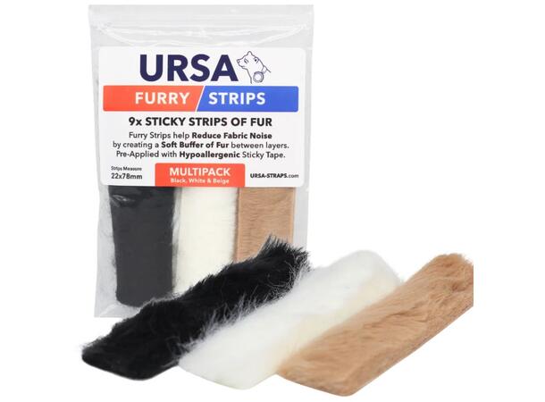 URSA Furry Strips - Multipack Pack of 9 - (3x Black, Beige & White) 