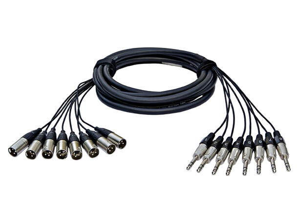 ALVA 8-XLR Male - 8-TRS 5 Meter Analog 8p Multikabel, balansert XLRm-TRS 