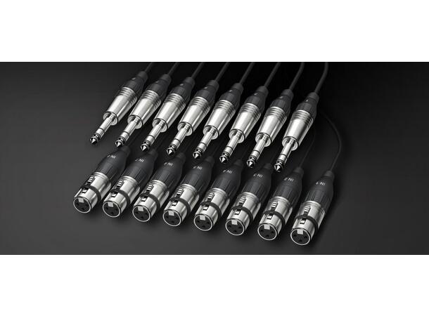 ALVA 8-XLR Female - 8-TRS 5 Meter Analog 8 p Multikabel Balansert XLR- XLR 