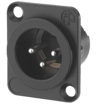 Neutrik chassi XLR han 3P sort For montering i eksempelvis SMRT bokser