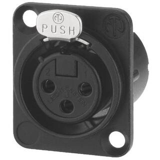 Neutrik chassi XLR hun 3P sort For montering i eksempelvis SMRT bokser